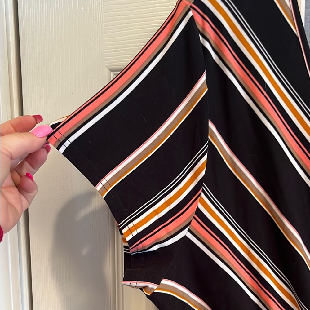Derek Heart Black and Tan Fit and Flare Midi Dress - Picture 3 of 6